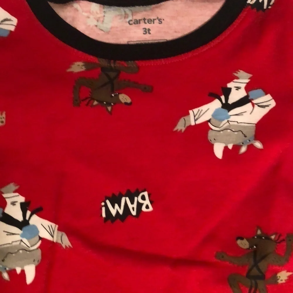 Carter (new)red “bam” T-shirt,pants navy carters , 3T
